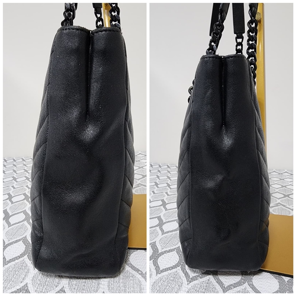 Saint Laurent Sheepskin Matelasse Chevron Slim Monogram Shopping Bag - Picture 7 of 12